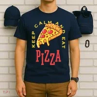 Keep Calm And Eat Pizza Funny T-Shirt thumb 6