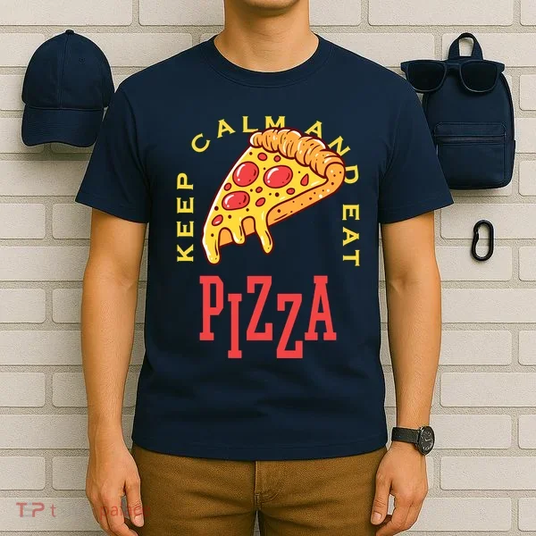 Keep Calm And Eat Pizza Funny T-Shirt