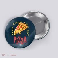 Keep Calm And Eat Pizza Funny Button thumb 0