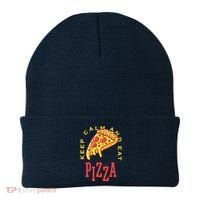 Keep Calm And Eat Pizza Funny Beanie thumb 0