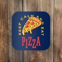 Keep Calm And Eat Pizza Funny Coaster thumb 0