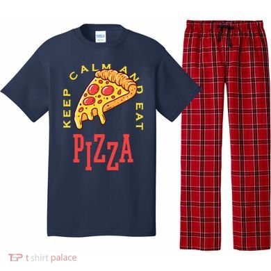 Keep Calm And Eat Pizza Funny Pajama Set
