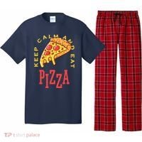 Keep Calm And Eat Pizza Funny Pajama Set thumb 0