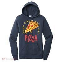 Keep Calm And Eat Pizza Funny Women's Hoodie thumb 0