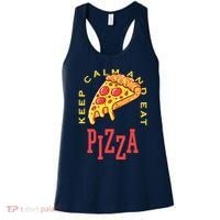 Keep Calm And Eat Pizza Funny Women's Tank Top thumb 0