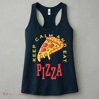 Keep Calm And Eat Pizza Funny Women's Tank Top thumb 3