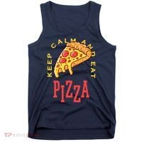 Keep Calm And Eat Pizza Funny Tank Top thumb 0