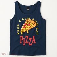 Keep Calm And Eat Pizza Funny Tank Top thumb 2