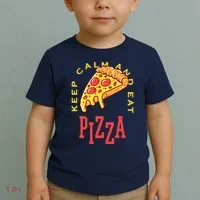 Keep Calm And Eat Pizza Funny Toddler T-Shirt thumb 2