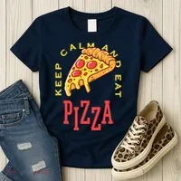 Keep Calm And Eat Pizza Funny Women's T-Shirt thumb 3