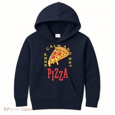 Keep Calm And Eat Pizza Funny Kids Hoodie