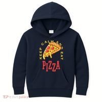 Keep Calm And Eat Pizza Funny Kids Hoodie thumb 0