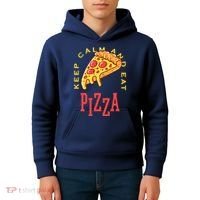Keep Calm And Eat Pizza Funny Kids Hoodie thumb 4
