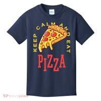 Keep Calm And Eat Pizza Funny Kids T-Shirt thumb 0