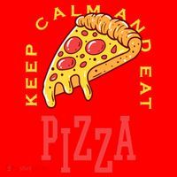 Keep Calm And Eat Pizza Funny Santa Hat thumb 1