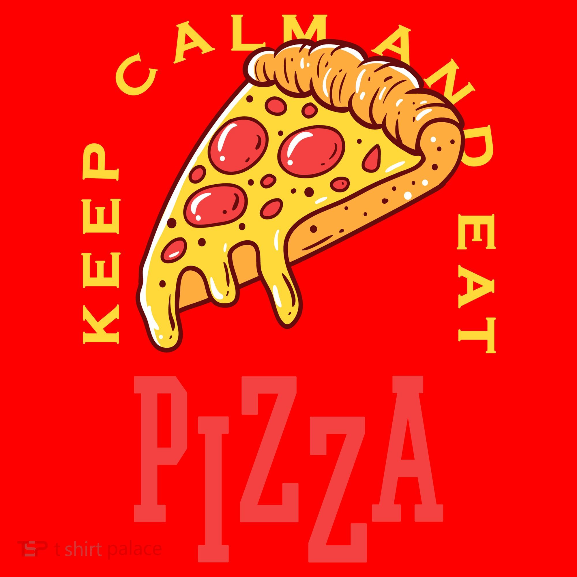 Keep Calm And Eat Pizza Funny Santa Hat
