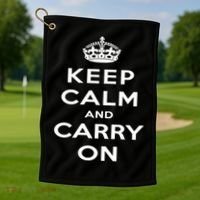 Keep Calm And Carry On Gift Golf Towel thumb 1