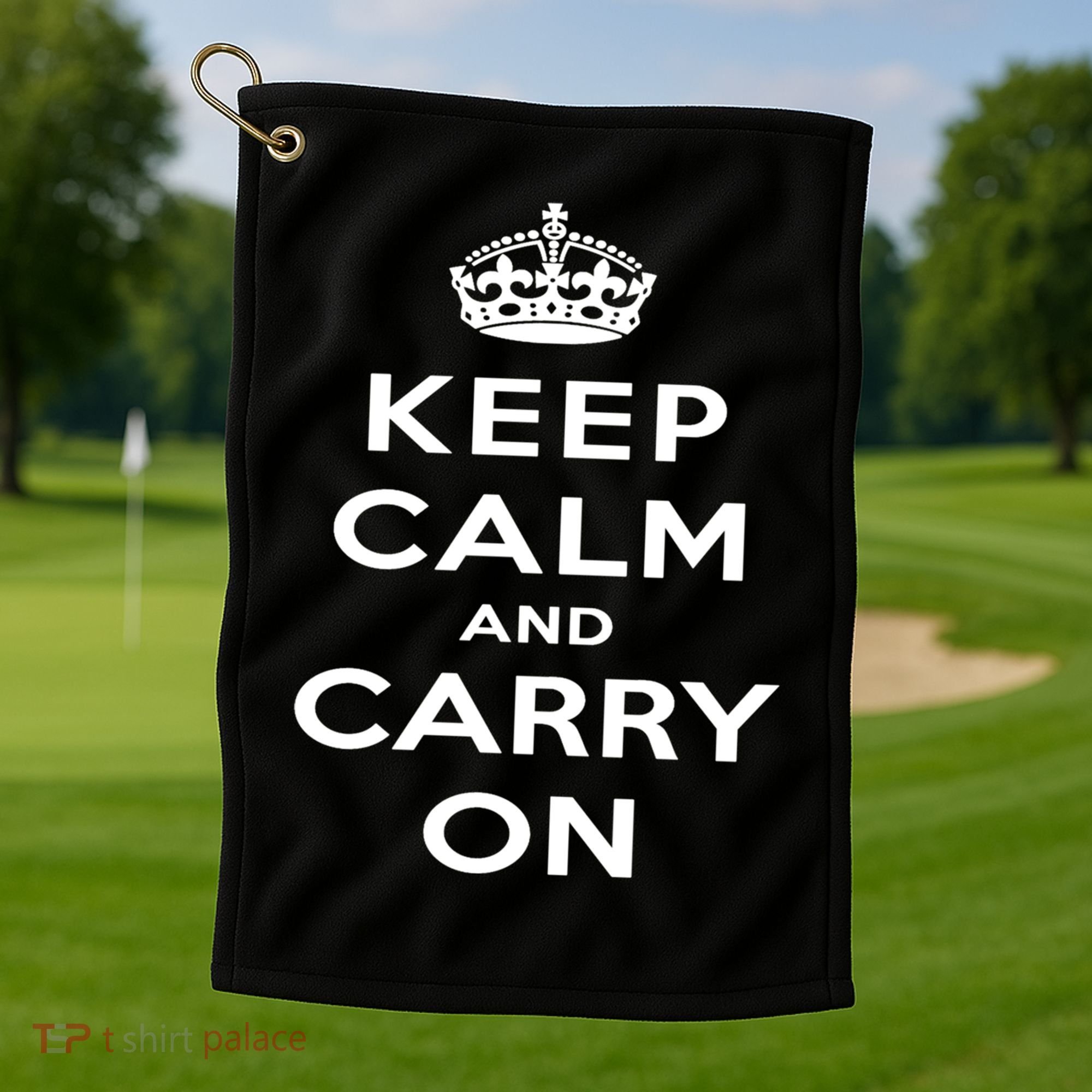 Keep Calm And Carry On Gift Golf Towel