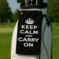 Keep Calm And Carry On Gift Golf Towel thumb 2