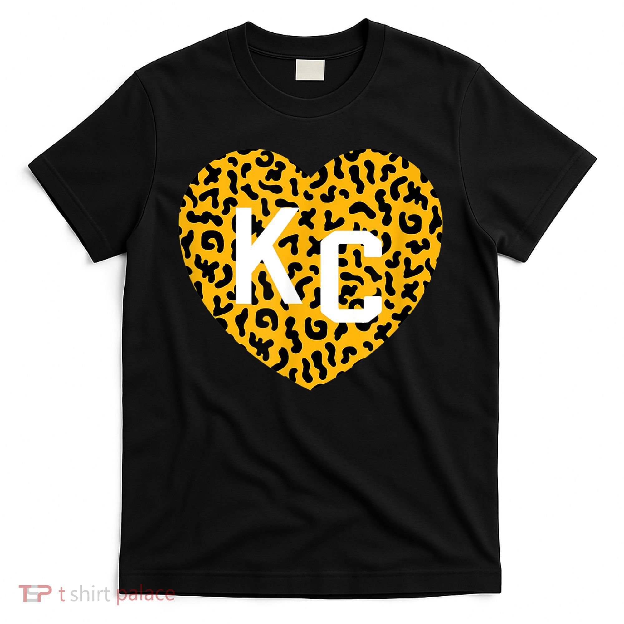 Kc Cheetah Animal Print Heart Kc Kansas City Cheetah Heart T-Shirt