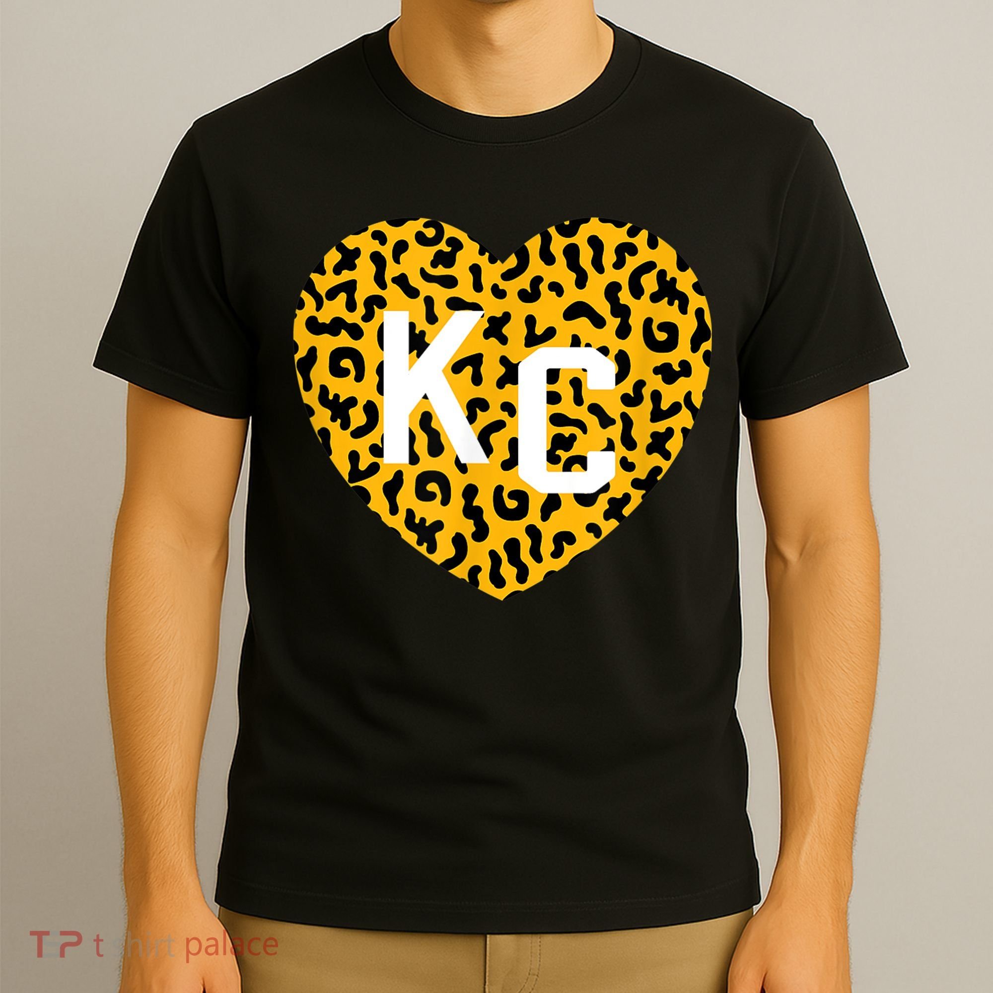 Kc Cheetah Animal Print Heart Kc Kansas City Cheetah Heart T-Shirt
