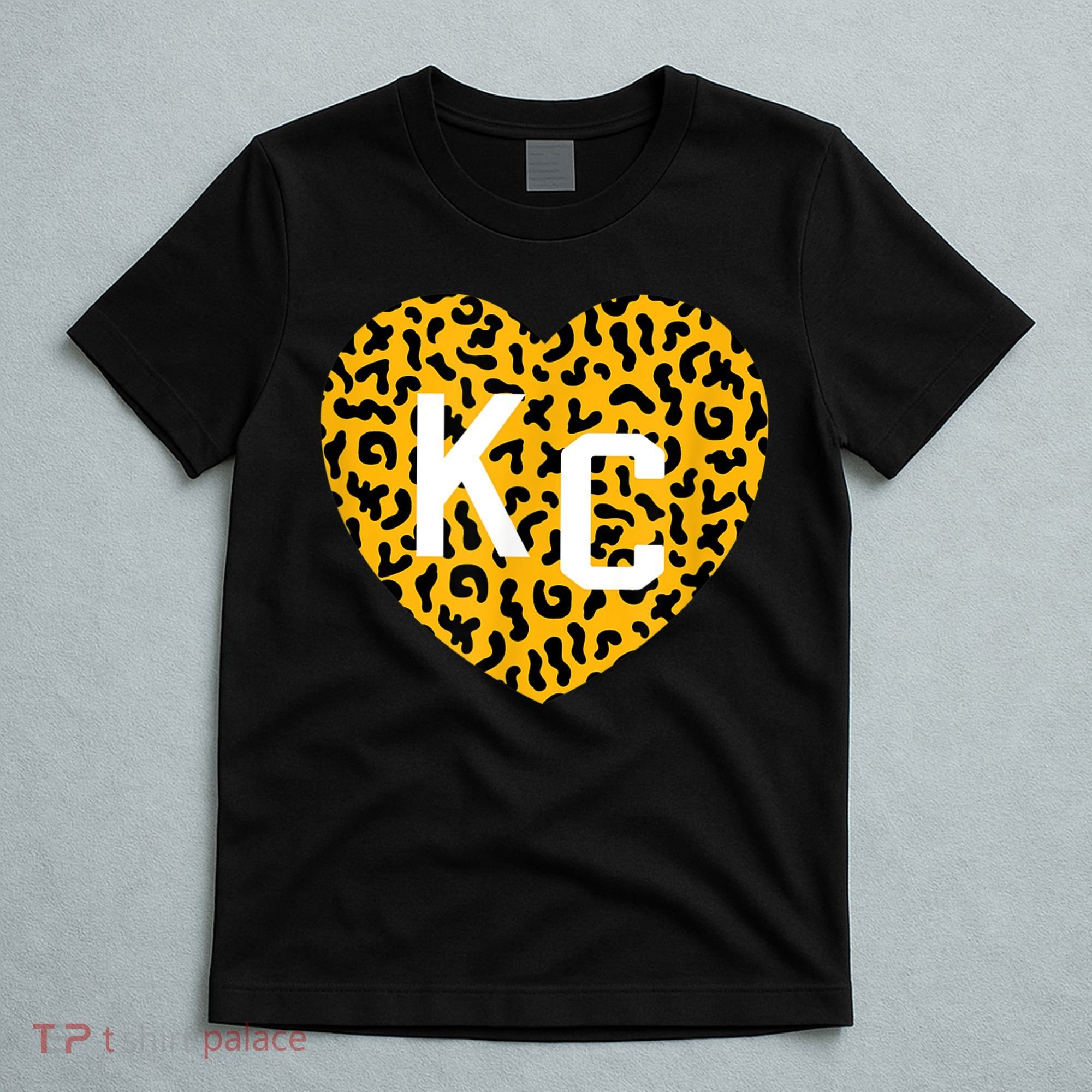 Kc Cheetah Animal Print Heart Kc Kansas City Cheetah Heart T-Shirt