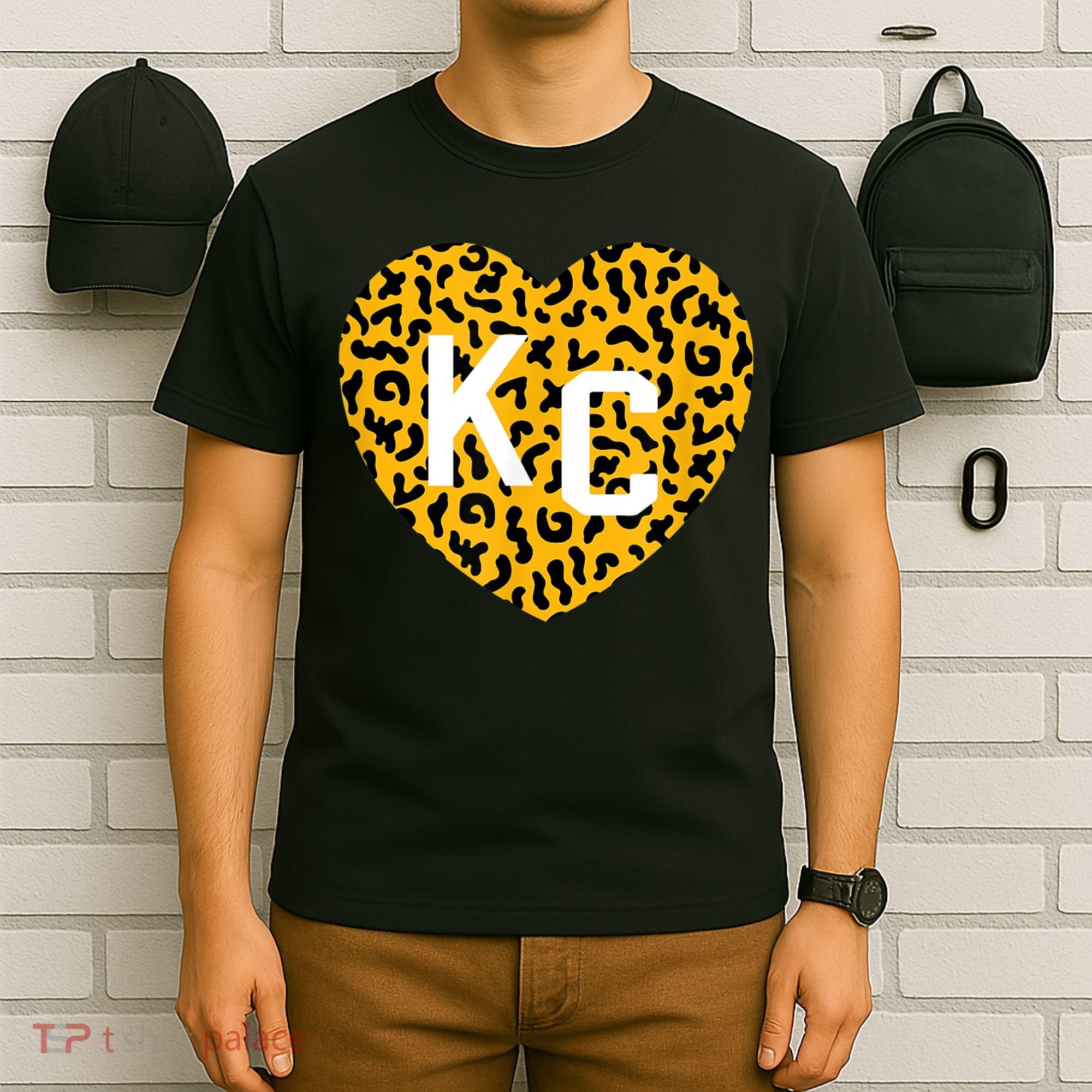 Kc Cheetah Animal Print Heart Kc Kansas City Cheetah Heart T-Shirt