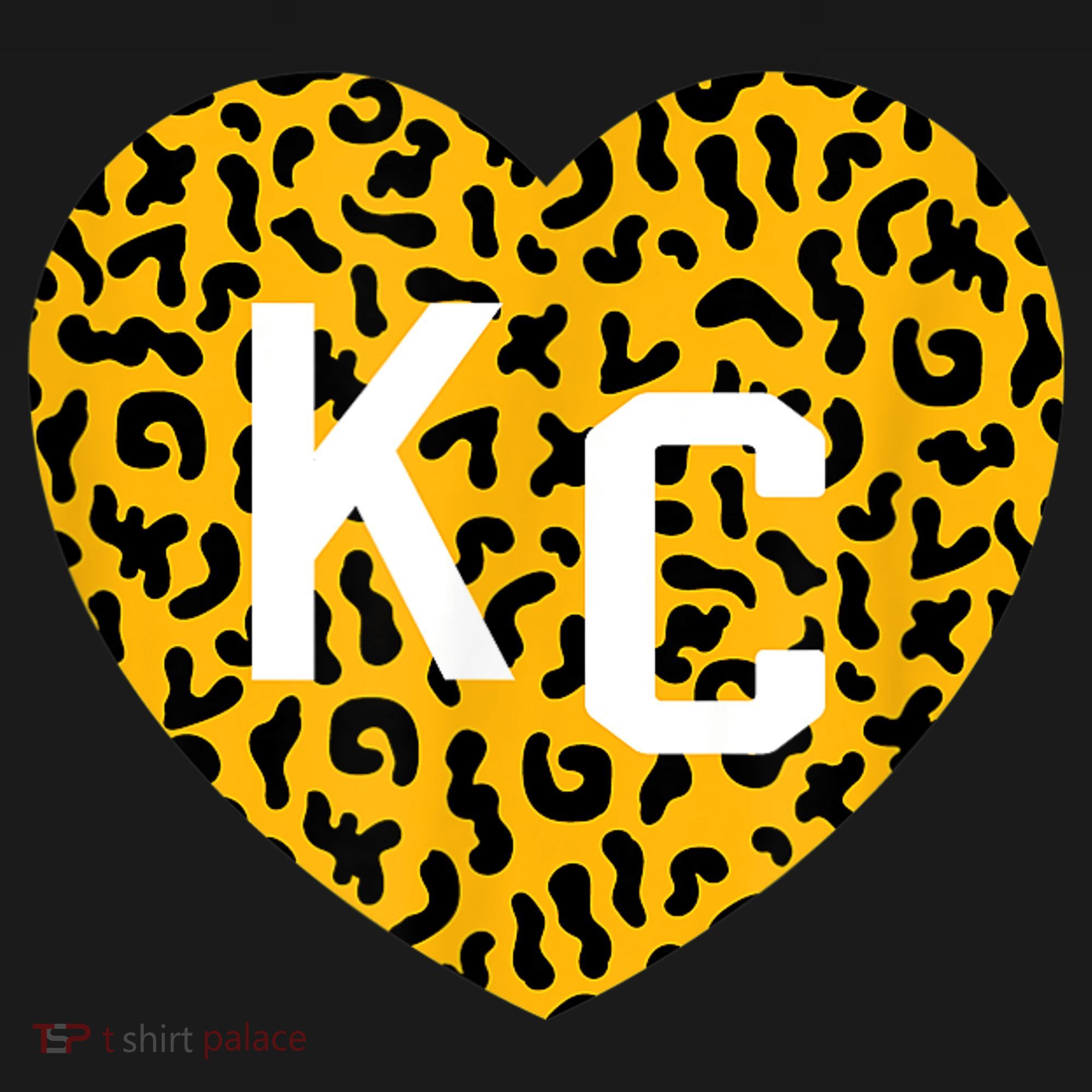 Kc Cheetah Animal Print Heart Kc Kansas City Cheetah Heart T-Shirt