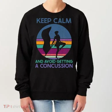 Keep Calm And Avoid Getting A Concussion Retro Color Guard Women's Sweatshirt
