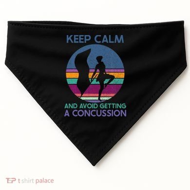 Keep Calm And Avoid Getting A Concussion Retro Color Guard USA-Made Doggie Bandana
