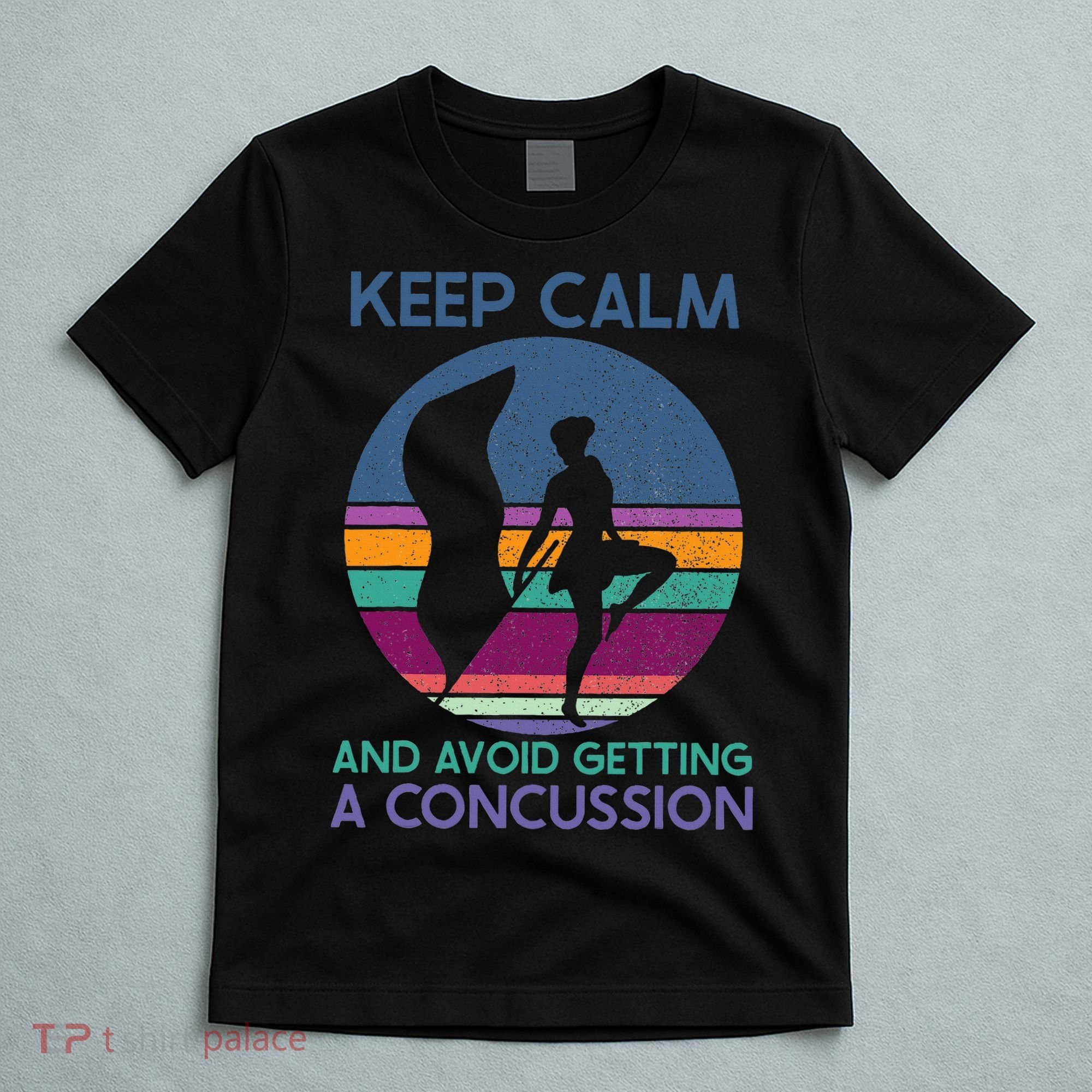 Keep Calm And Avoid Getting A Concussion Retro Color Guard T-Shirt