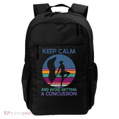 Keep Calm And Avoid Getting A Concussion Retro Color Guard Backpack
