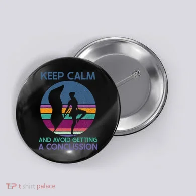 Keep Calm And Avoid Getting A Concussion Retro Color Guard Button