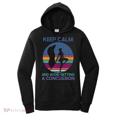 Keep Calm And Avoid Getting A Concussion Retro Color Guard Women's Hoodie