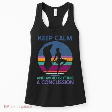Keep Calm And Avoid Getting A Concussion Retro Color Guard Women's Tank Top