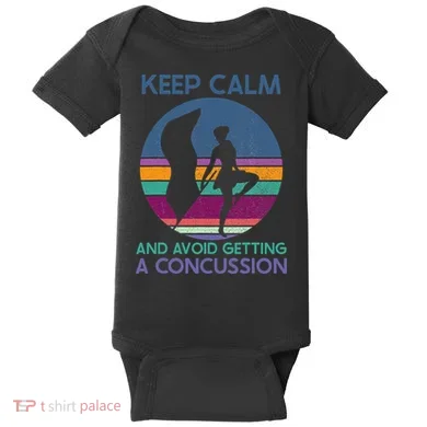 Keep Calm And Avoid Getting A Concussion Retro Color Guard Baby Bodysuit