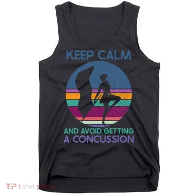 Keep Calm And Avoid Getting A Concussion Retro Color Guard Tank Top