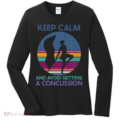 Keep Calm And Avoid Getting A Concussion Retro Color Guard Women's Long Sleeve Shirt