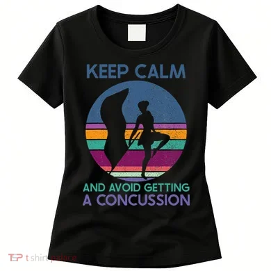 Keep Calm And Avoid Getting A Concussion Retro Color Guard Women's T-Shirt