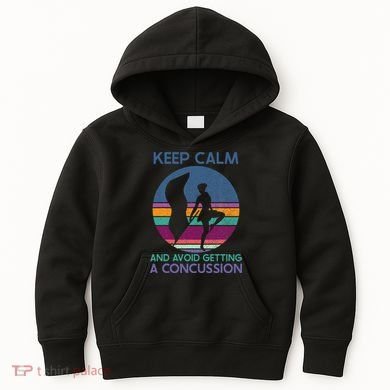 Keep Calm And Avoid Getting A Concussion Retro Color Guard Kids Hoodie