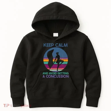 Keep Calm And Avoid Getting A Concussion Retro Color Guard Kids Hoodie