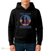 Keep Calm And Avoid Getting A Concussion Retro Color Guard Kids Hoodie thumb 4