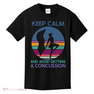 Keep Calm And Avoid Getting A Concussion Retro Color Guard Kids T-Shirt