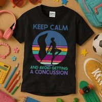 Keep Calm And Avoid Getting A Concussion Retro Color Guard Kids T-Shirt thumb 3