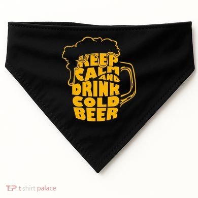 Keep Calm And Drink Cold Beer USA-Made Doggie Bandana