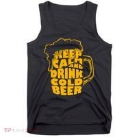 Keep Calm And Drink Cold Beer Tank Top thumb 0