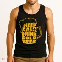 Keep Calm And Drink Cold Beer Tank Top thumb 3