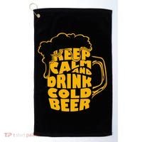 Keep Calm And Drink Cold Beer Golf Towel thumb 0