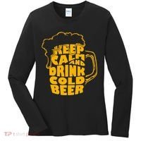 Keep Calm And Drink Cold Beer Women's Long Sleeve Shirt thumb 0