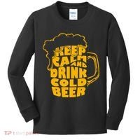 Keep Calm And Drink Cold Beer Kids Long Sleeve Shirt thumb 0